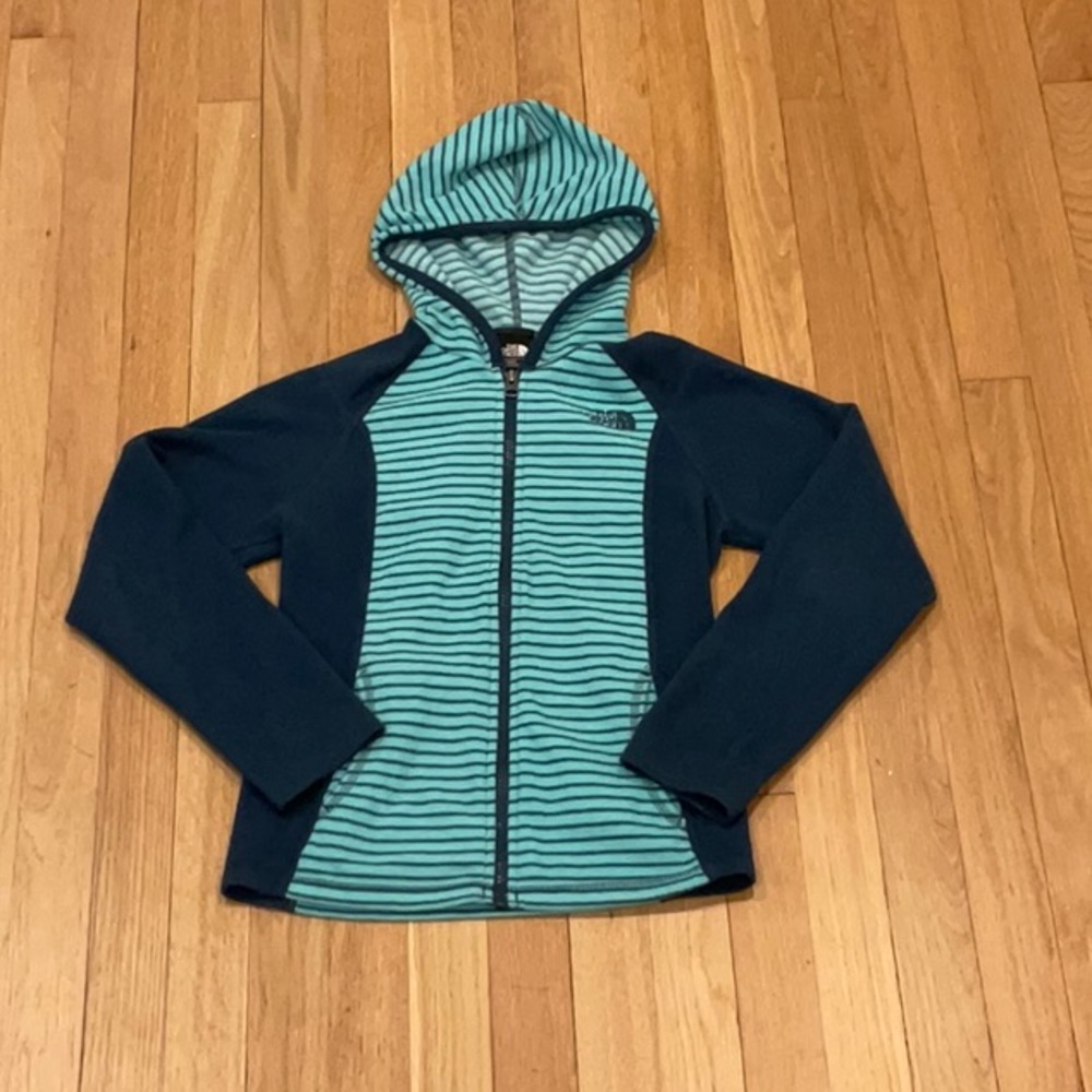Girls youth medium, North Face blue fleece.